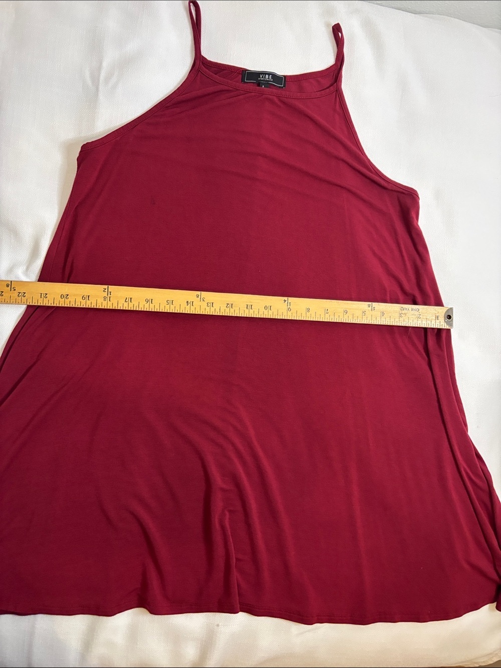 Vibe Burgundy Swing Camisole Dress -—314sku - Picture 5 of 5